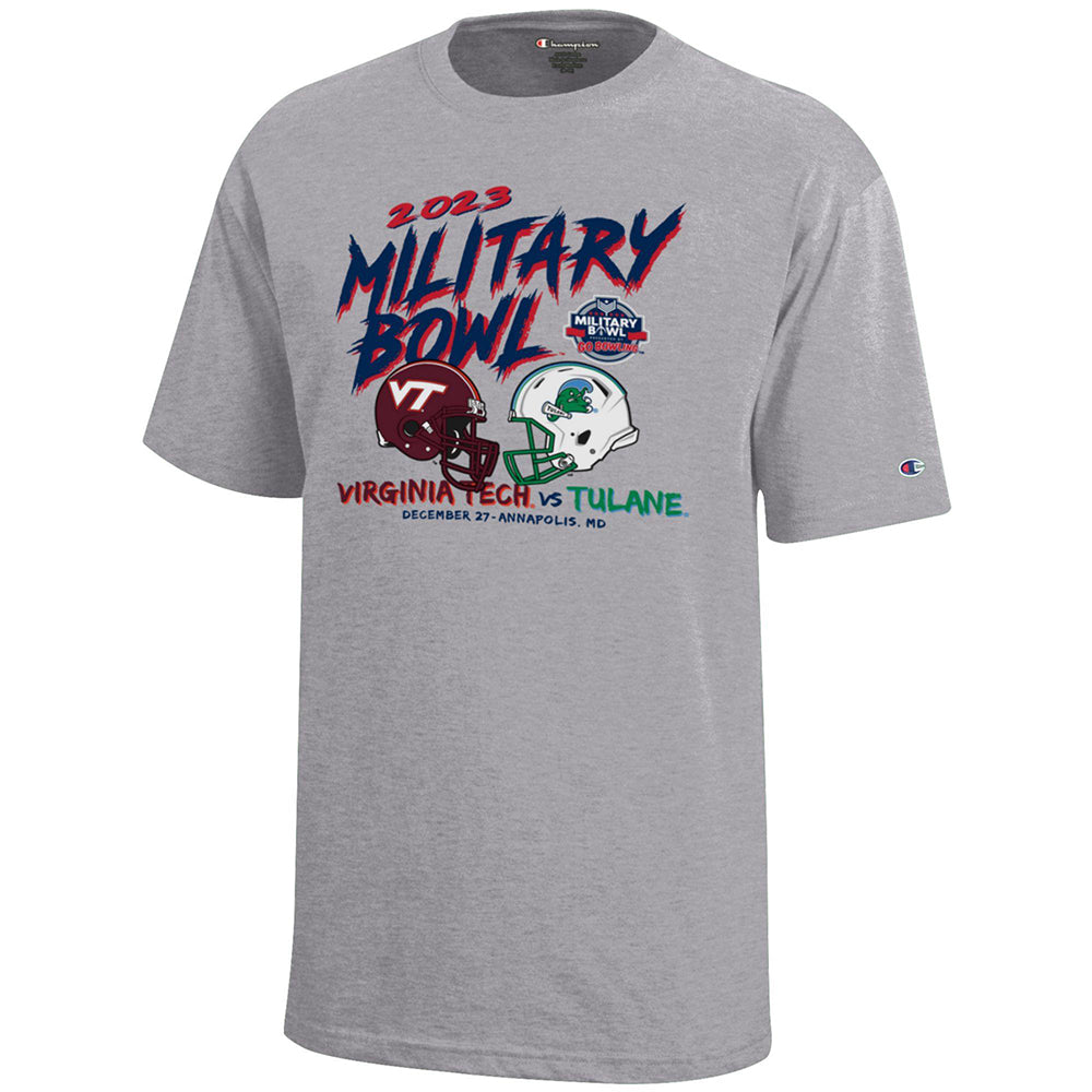 2023 Military Bowl Champion Brand Dueling Helmets Youth T-Shirt