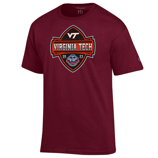 2023 Military Bowl Champion Brand Virginia Tech Team Short Sleeve T-Shirt