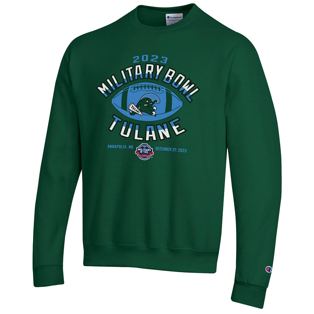 2023 Military Bowl Champion Brand Tulane Crewneck Sweatshirt