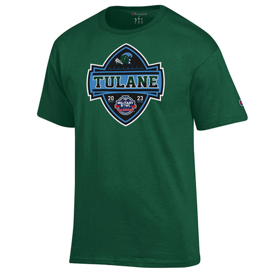 2023 Military Bowl Champion Brand Tulane Team Short Sleeve T-Shirt