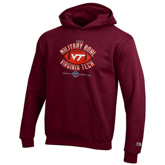 2023 Military Bowl Champion Brand Virginia Tech Hooded Sweatshirt (Youth)